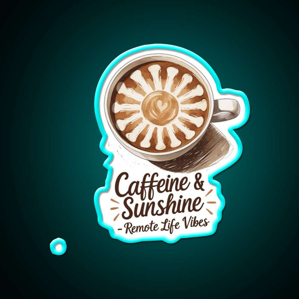 Caffeine And Sunshine Remote Life Vibes Led Neon Sign Espresso Bar Art Rgb Color - Shineneon