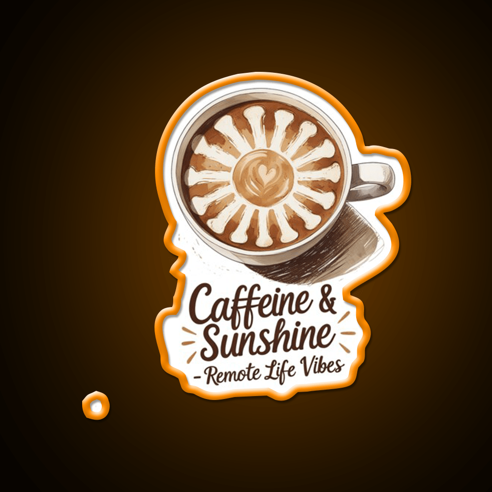 Caffeine And Sunshine Remote Life Vibes Led Neon Sign Espresso Bar Art Rgb Color - Shineneon