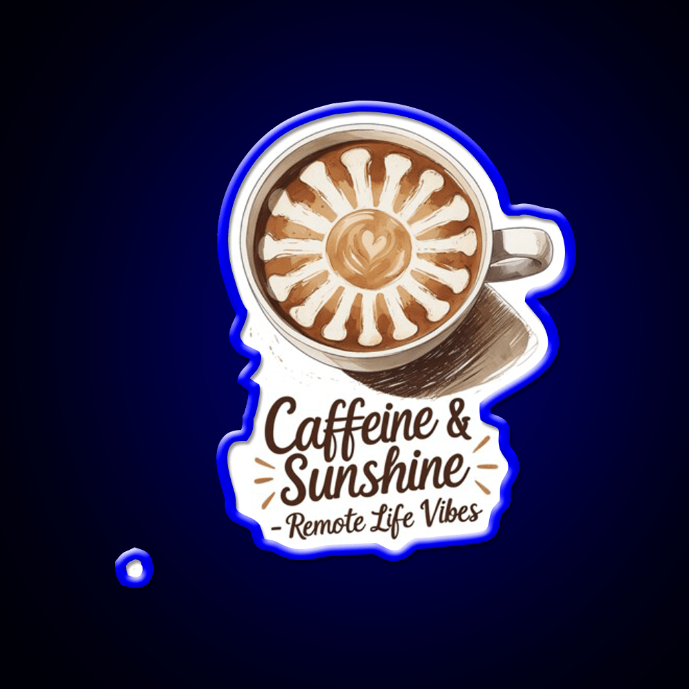 Caffeine And Sunshine Remote Life Vibes Led Neon Sign Espresso Bar Art Rgb Color - Shineneon