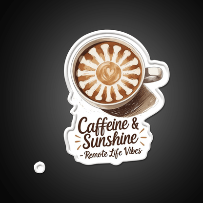 Caffeine And Sunshine Remote Life Vibes Led Neon Sign Espresso Bar Art Rgb Color - Shineneon