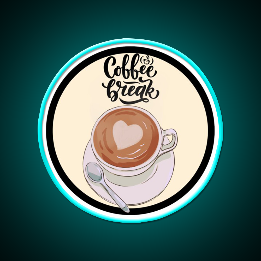 Caffeine Break Coffee Cafe Led Neon Sign Espresso Bar Art Rgb Color