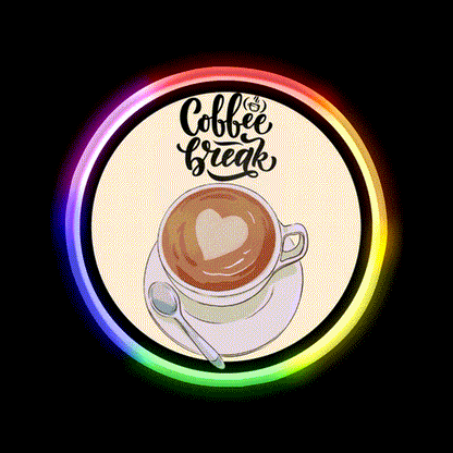 Caffeine Break Coffee Cafe Led Neon Sign Espresso Bar Art Rgb Color