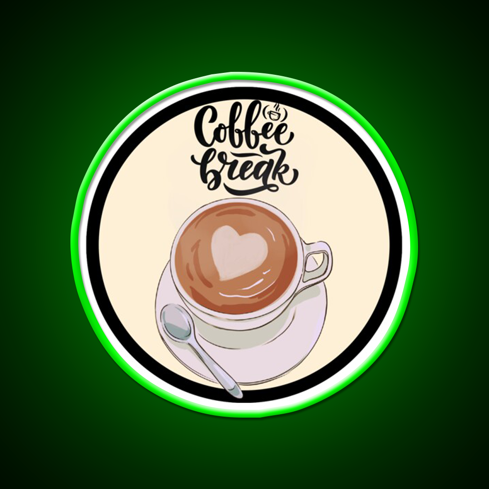 Caffeine Break Coffee Cafe Led Neon Sign Espresso Bar Art Rgb Color