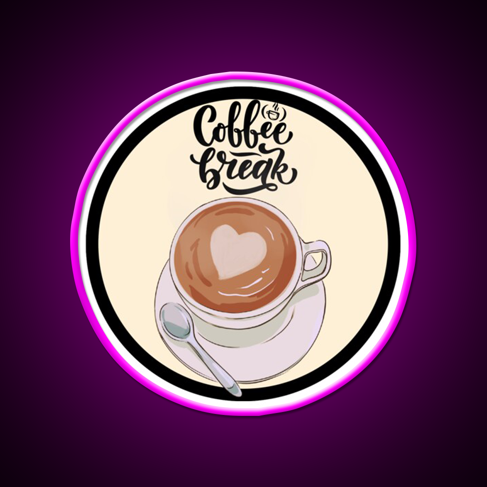 Caffeine Break Coffee Cafe Led Neon Sign Espresso Bar Art Rgb Color