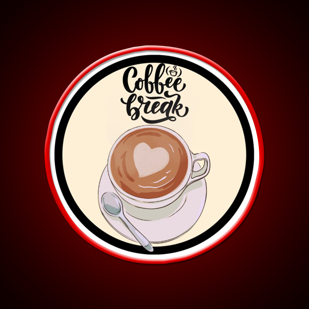 Caffeine Break Coffee Cafe Led Neon Sign Espresso Bar Art Rgb Color