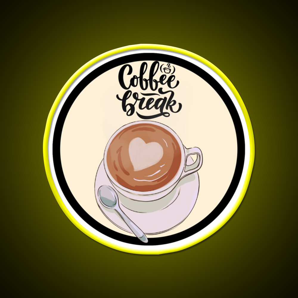 Caffeine Break Coffee Cafe Led Neon Sign Espresso Bar Art Rgb Color