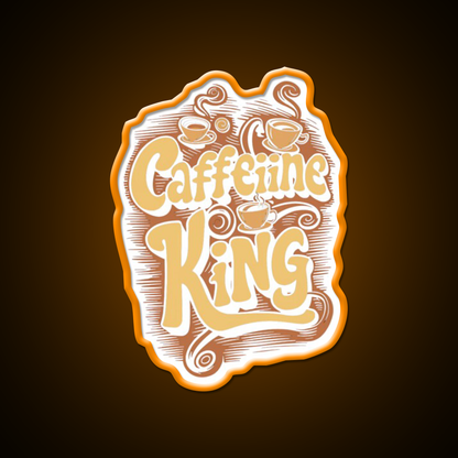 Caffeine King Rule Your Coffee Kingdom Led Neon Sign Espresso Bar Art Rgb Color