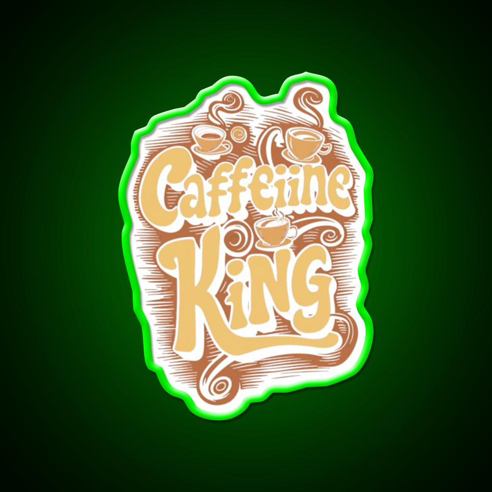 Caffeine King Rule Your Coffee Kingdom Led Neon Sign Espresso Bar Art Rgb Color - Shineneon