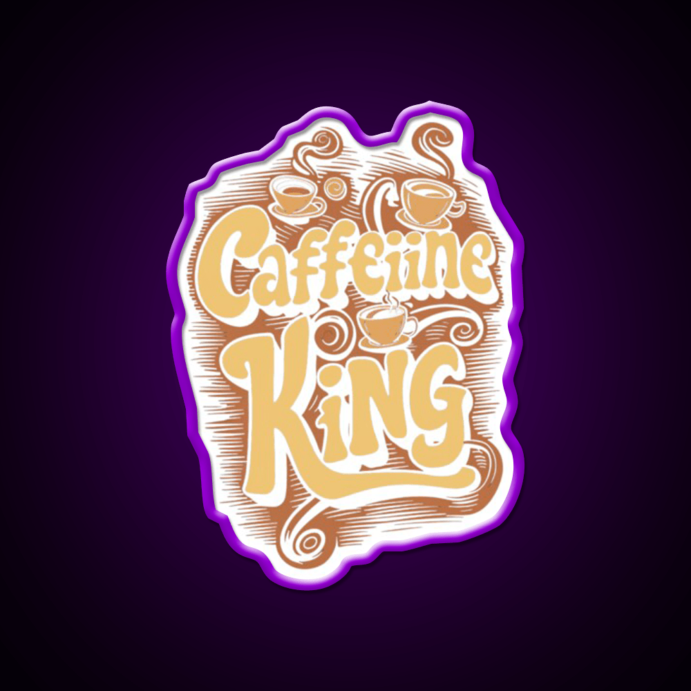 Caffeine King Rule Your Coffee Kingdom Led Neon Sign Espresso Bar Art Rgb Color - Shineneon