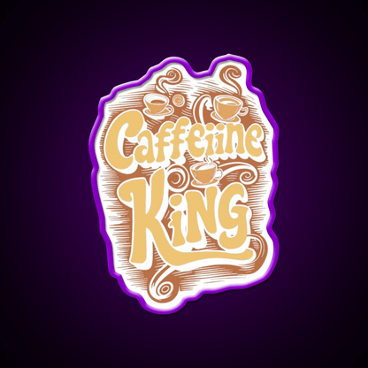 Caffeine King Rule Your Coffee Kingdom Led Neon Sign Espresso Bar Art Rgb Color - Shineneon