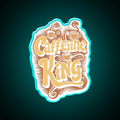 Caffeine King Rule Your Coffee Kingdom Led Neon Sign Espresso Bar Art Rgb Color - Shineneon