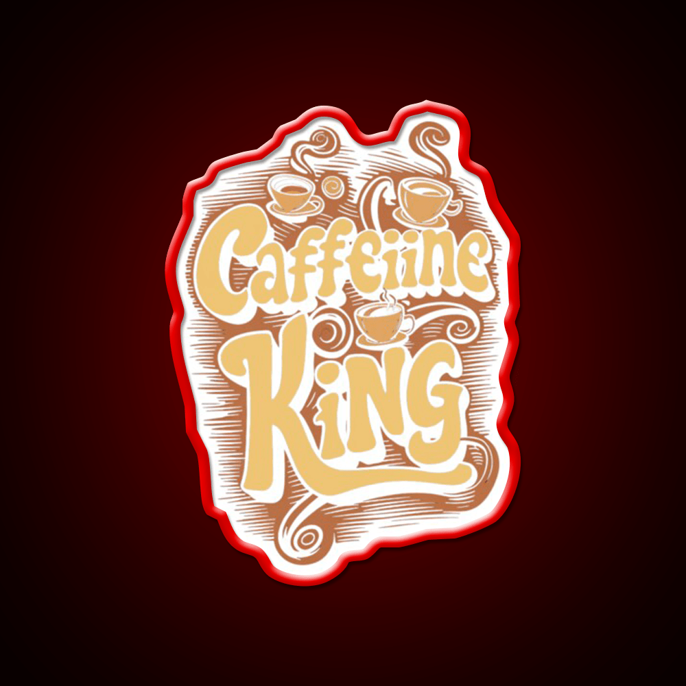 Caffeine King Rule Your Coffee Kingdom Led Neon Sign Espresso Bar Art Rgb Color - Shineneon
