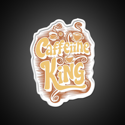 Caffeine King Rule Your Coffee Kingdom Led Neon Sign Espresso Bar Art Rgb Color
