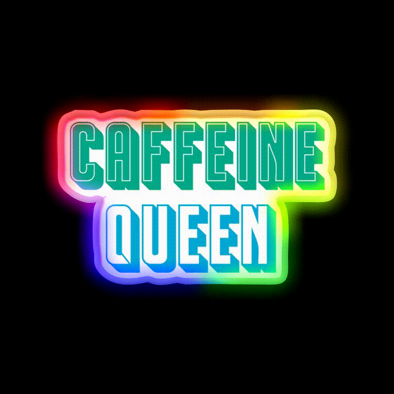 Caffeine Queen Cafe Led Neon Sign Espresso Bar Art Rgb Color