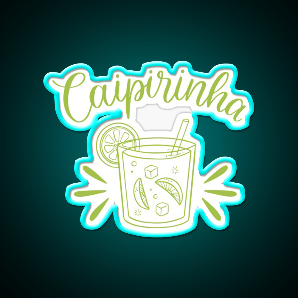 Caipirinha Cocktail Bar Decor Led Neon Sign Rgb Color - Size and dimension reference