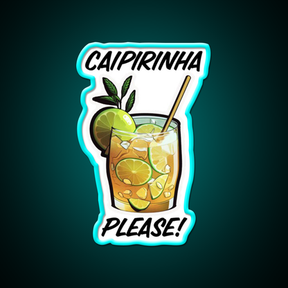 Caipirinha Please Cocktail Bar Decor Led Neon Sign Rgb Color - Size and dimension reference