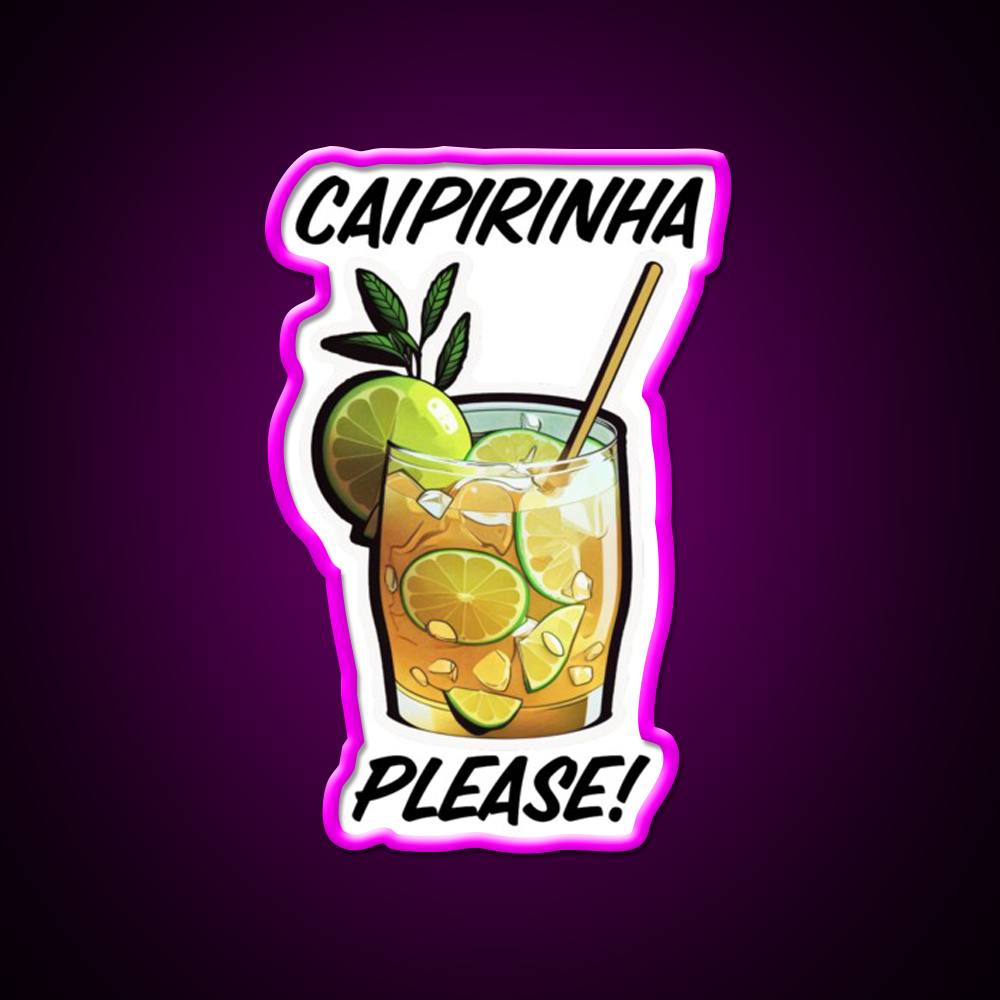Caipirinha Please Cocktail Bar Decor Led Neon Sign Rgb Color - Neon sign mounted on wall in room