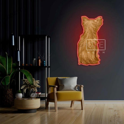 Cairn Terrier Teal Cat Silhouette Led Neon Sign For Artistic Home Decor | Shineneon