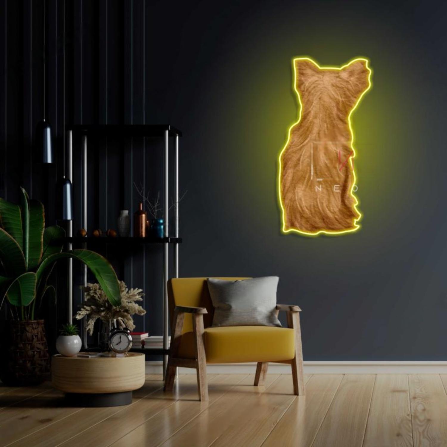 Cairn Terrier Teal Cat Silhouette Led Neon Sign For Artistic Home Decor | Shineneon