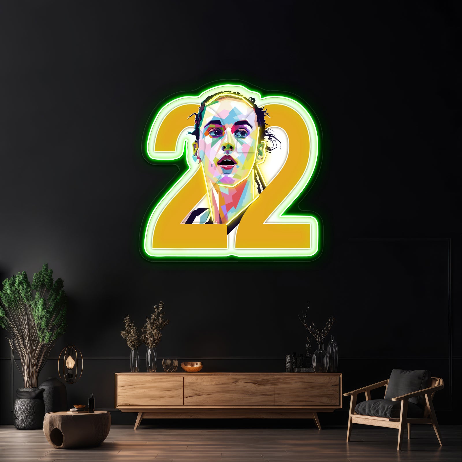 Caitlin Clark Syle Wpap Pop Artwork Business Neon Sign | Shineneon