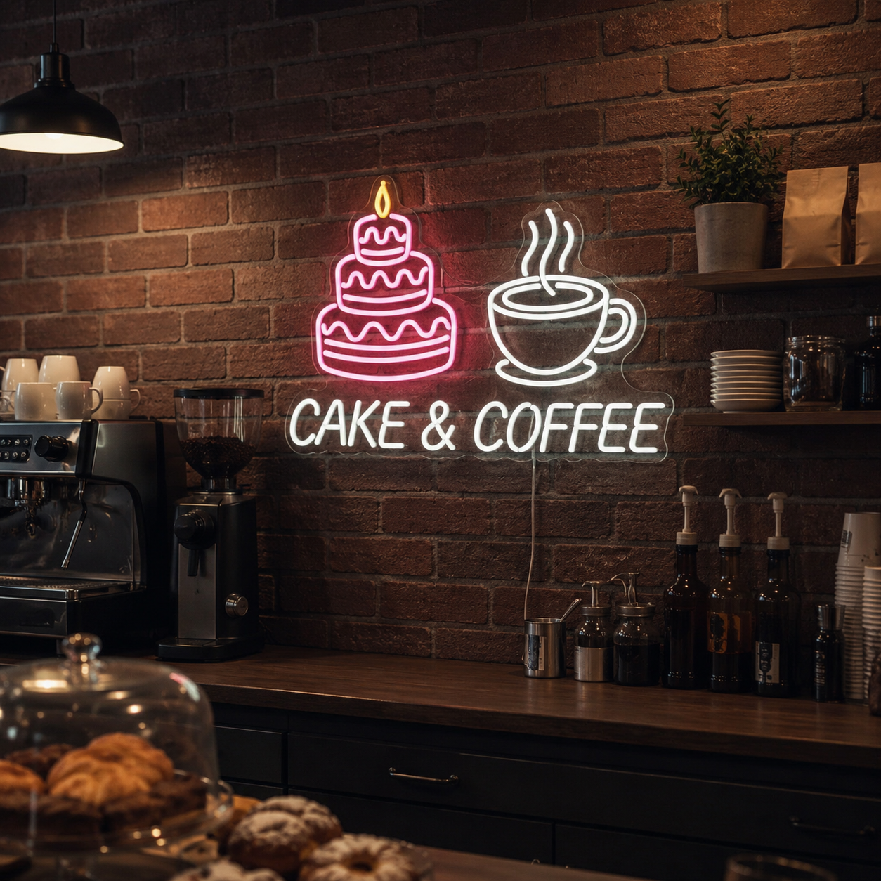 Cake And Coffee LED Neon Sign - 01 Original Product Image