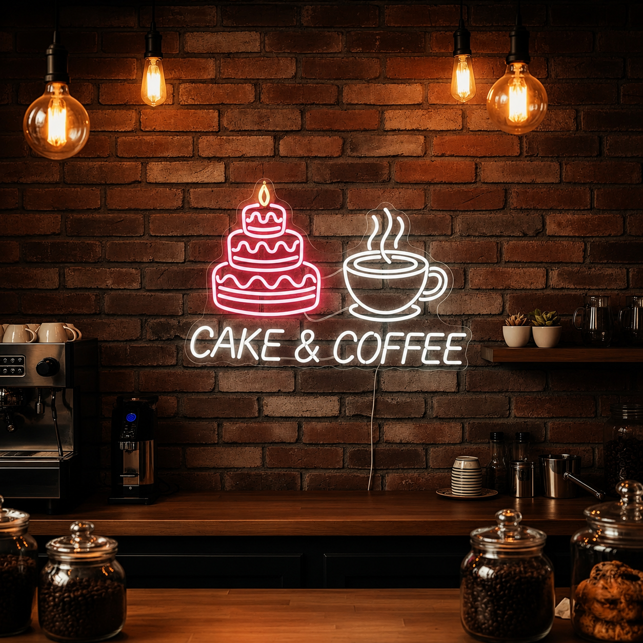 Cake And Coffee LED Neon Sign - 04 Size Image