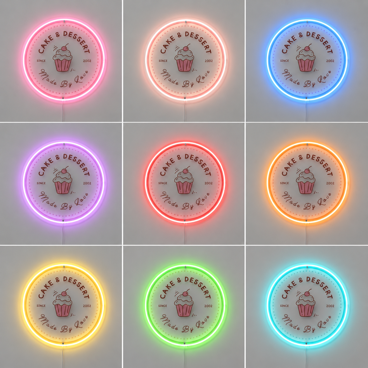 Cake And Dessert LED Neon Sign - 05 Color Grid
