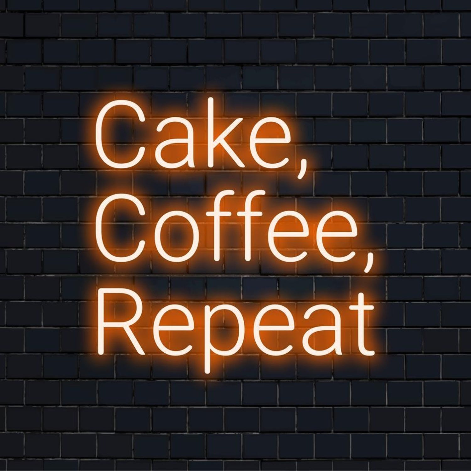 Cake Coffee Repeat Orange Led Neon Sign For Cafe Bakery Wall Decor | Shineneon