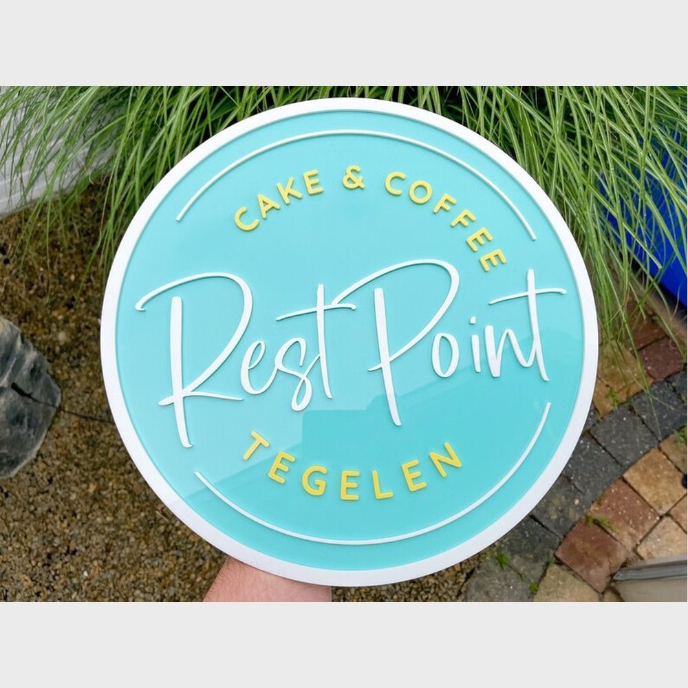 Cake Coffee Rest Point Tegelen Acrylic Business Logo Sign - Shineneon
