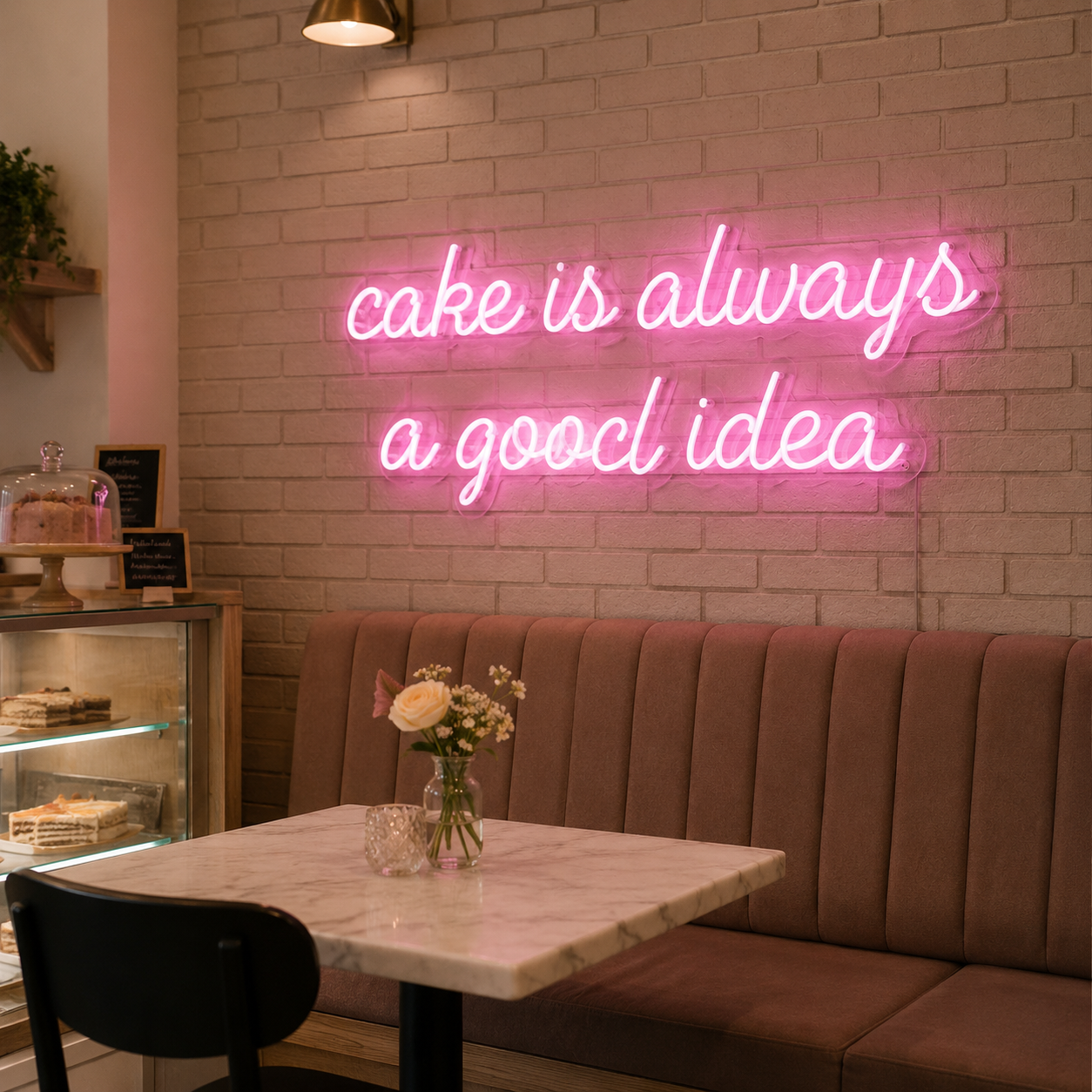 Cake Is Always A Good Idea LED Neon Sign - 03 Real Lifestyle Scene