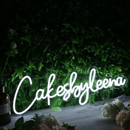 Cakes By Leena White Led Neon Sign - Shineneon