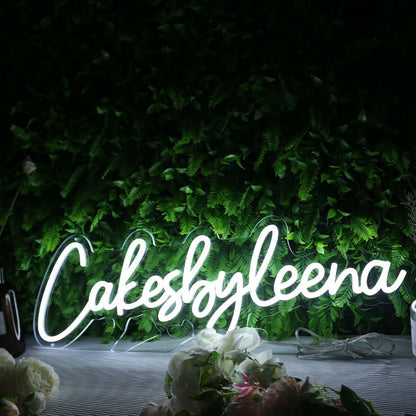 Cakes By Leena White Led Neon Sign - Shineneon