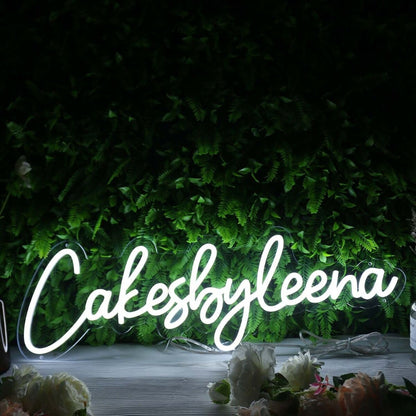 Cakes By Leena White Led Neon Sign - Shineneon