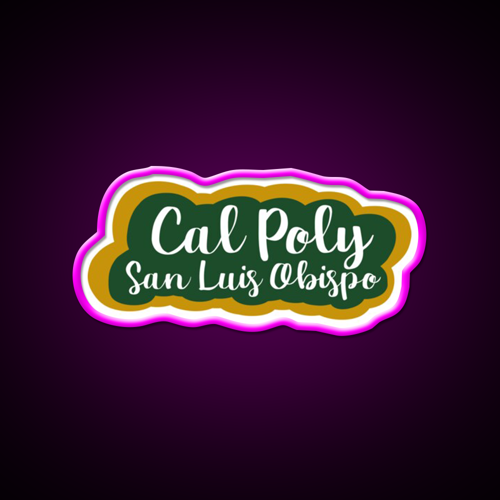 Cal Poly Slo Beer Bar Decor Led Neon Sign Rgb Color - Neon sign mounted on wall in room