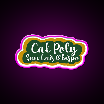 Cal Poly Slo Beer Bar Decor Led Neon Sign Rgb Color - Neon sign mounted on wall in room