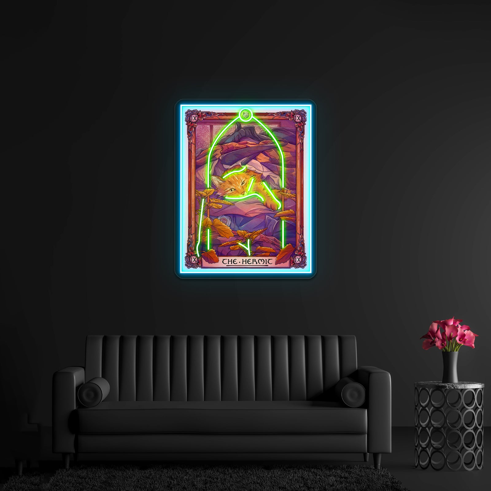 Calamity Jane The Hermit Wynonna Earp Tarot Artwork Business Neon Sign - Size and dimension reference