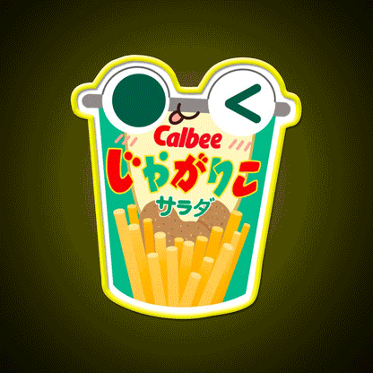 Calbee Potato Sticks Snack Food Led Neon Sign Rgb Color
