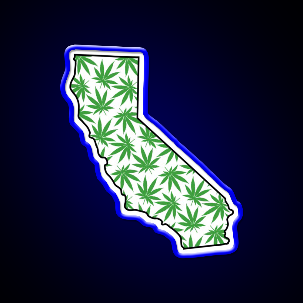 California Ca Weed Leaf Pattern Hemp Inspired Green Leaf Led Neon Sign Rgb Color - LED neon sign view 5