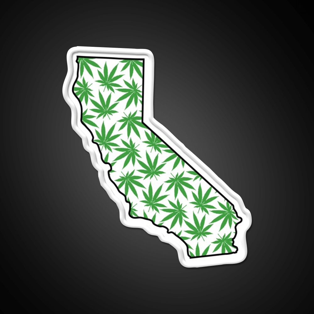California Ca Weed Leaf Pattern Hemp Inspired Green Leaf Led Neon Sign Rgb Color - Shineneon
