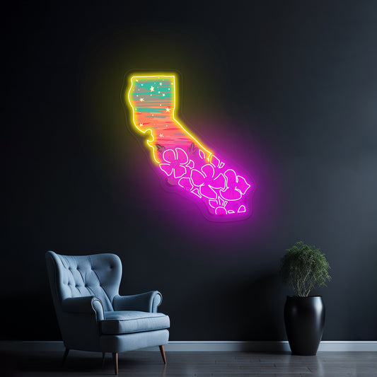 California Floral Sky Neon Signs