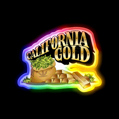 California Gold Strain Art Hemp Inspired Green Leaf Led Neon Sign Rgb Color - LED neon sign close-up detail