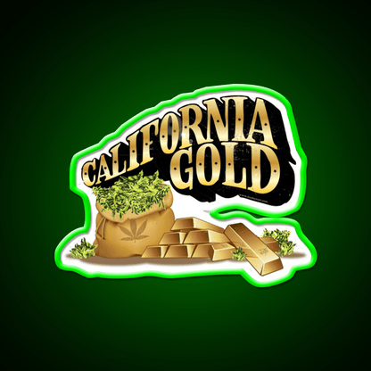 California Gold Strain Art Hemp Inspired Green Leaf Led Neon Sign Rgb Color - Shineneon