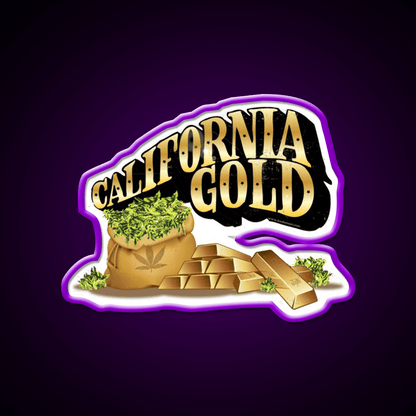 California Gold Strain Art Hemp Inspired Green Leaf Led Neon Sign Rgb Color - Shineneon