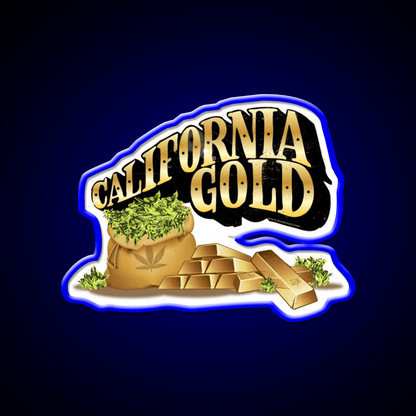 California Gold Strain Art Hemp Inspired Green Leaf Led Neon Sign Rgb Color - Shineneon