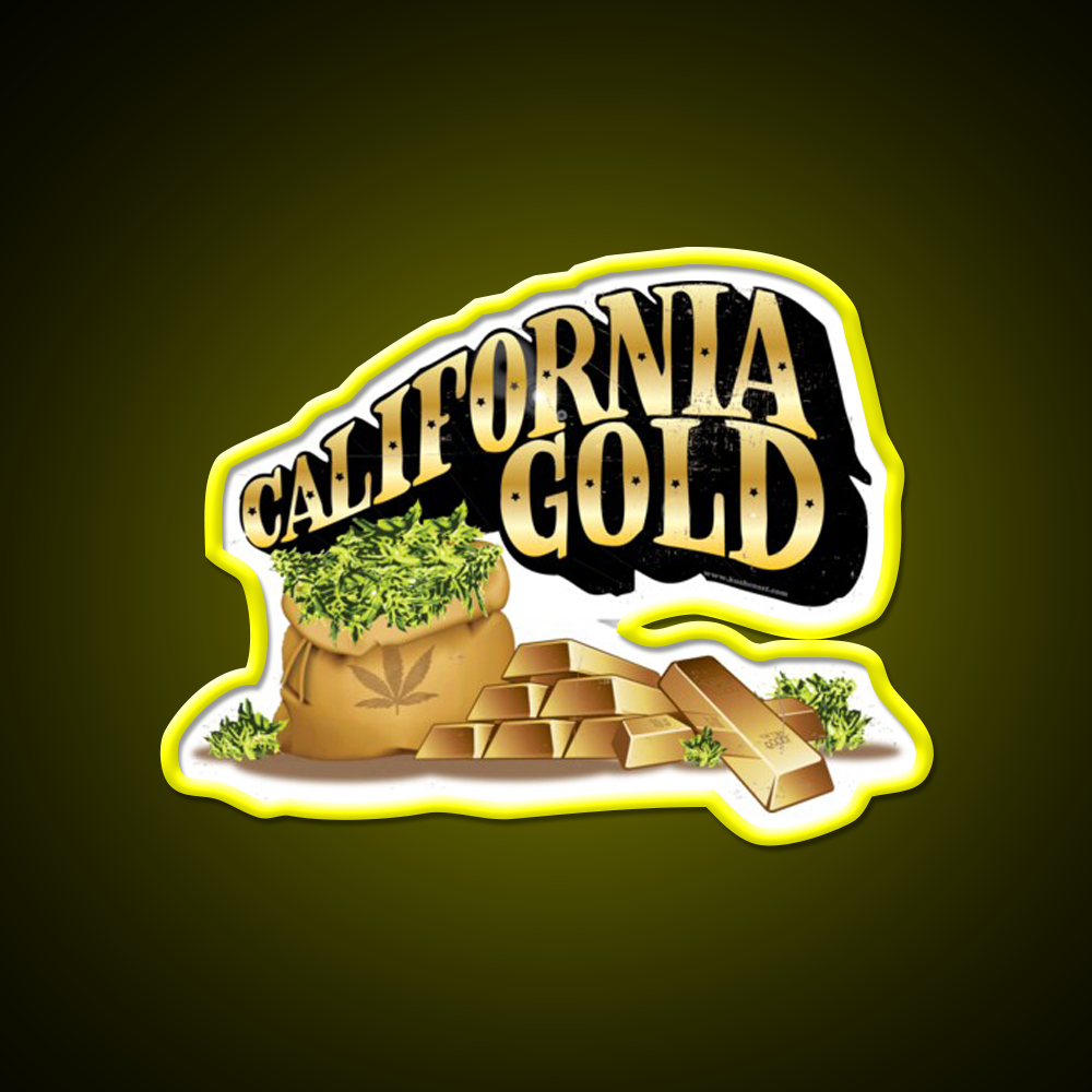 California Gold Strain Art Hemp Inspired Green Leaf Led Neon Sign Rgb Color - LED neon sign view 7