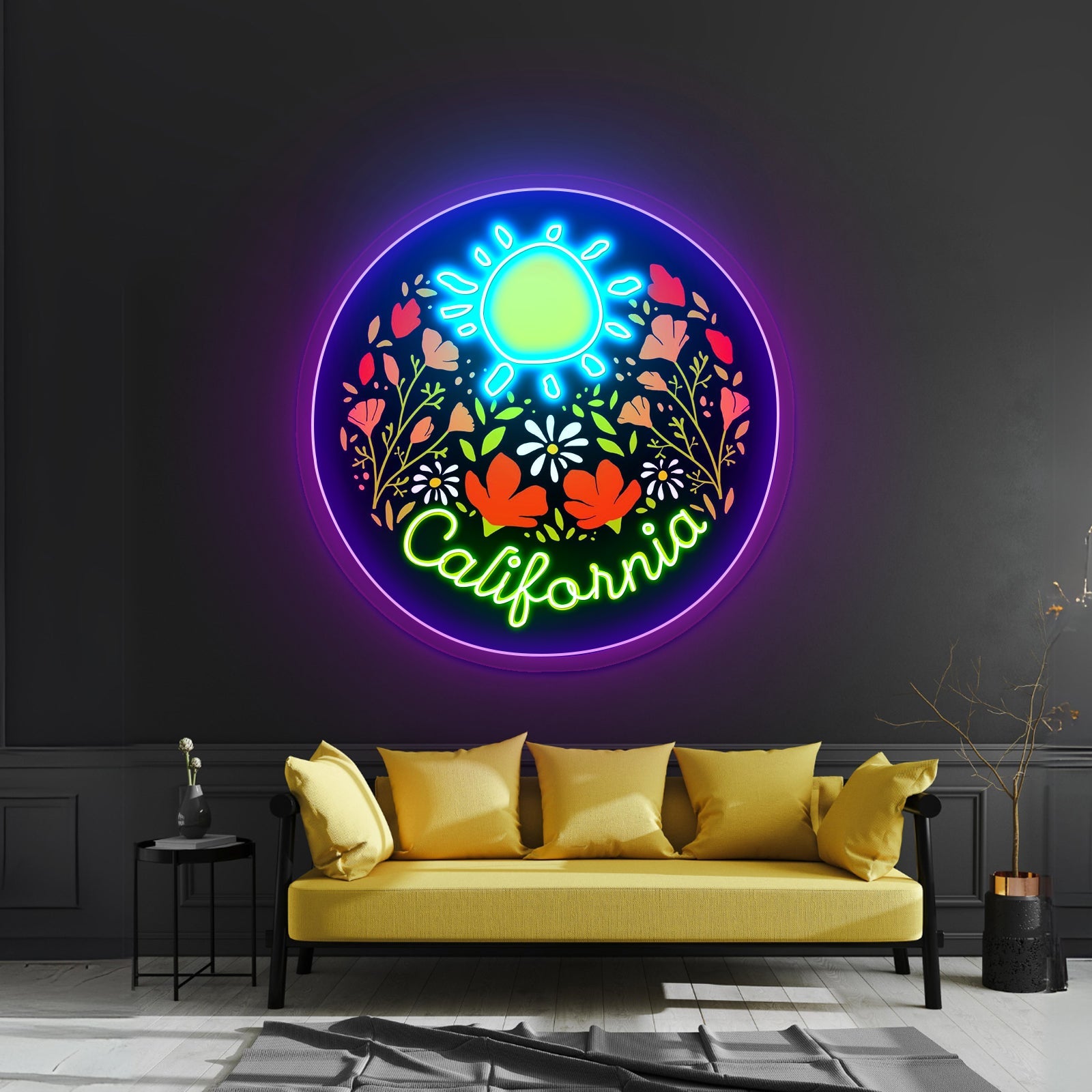 California Neon Signs Sunshine Flowers Led Lights - Shineneon