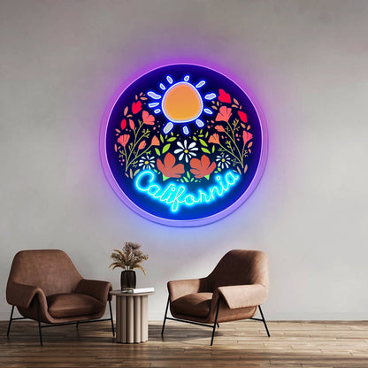 California Neon Signs Sunshine Flowers Led Lights - Shineneon