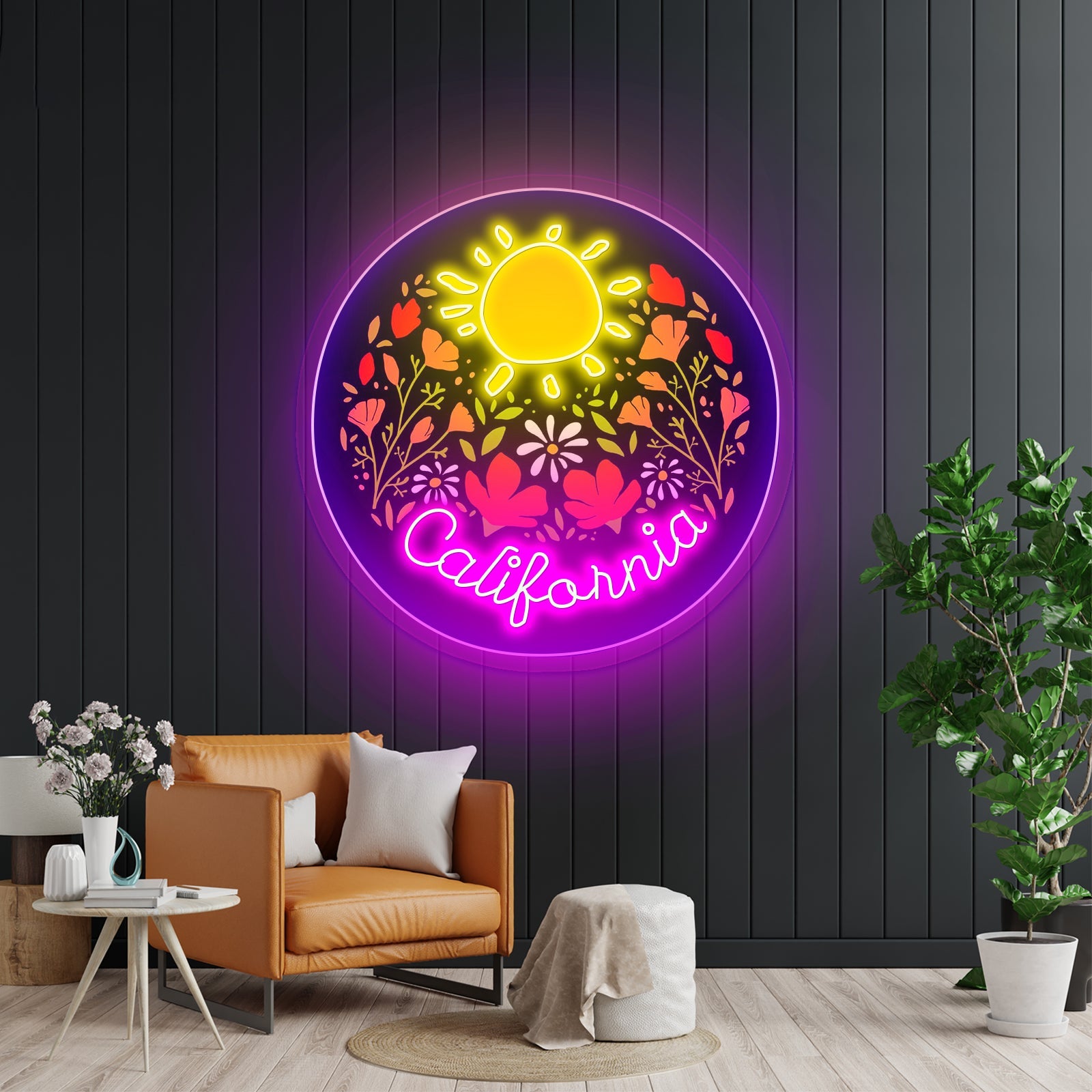 California Neon Signs Sunshine Flowers Led Lights - Shineneon