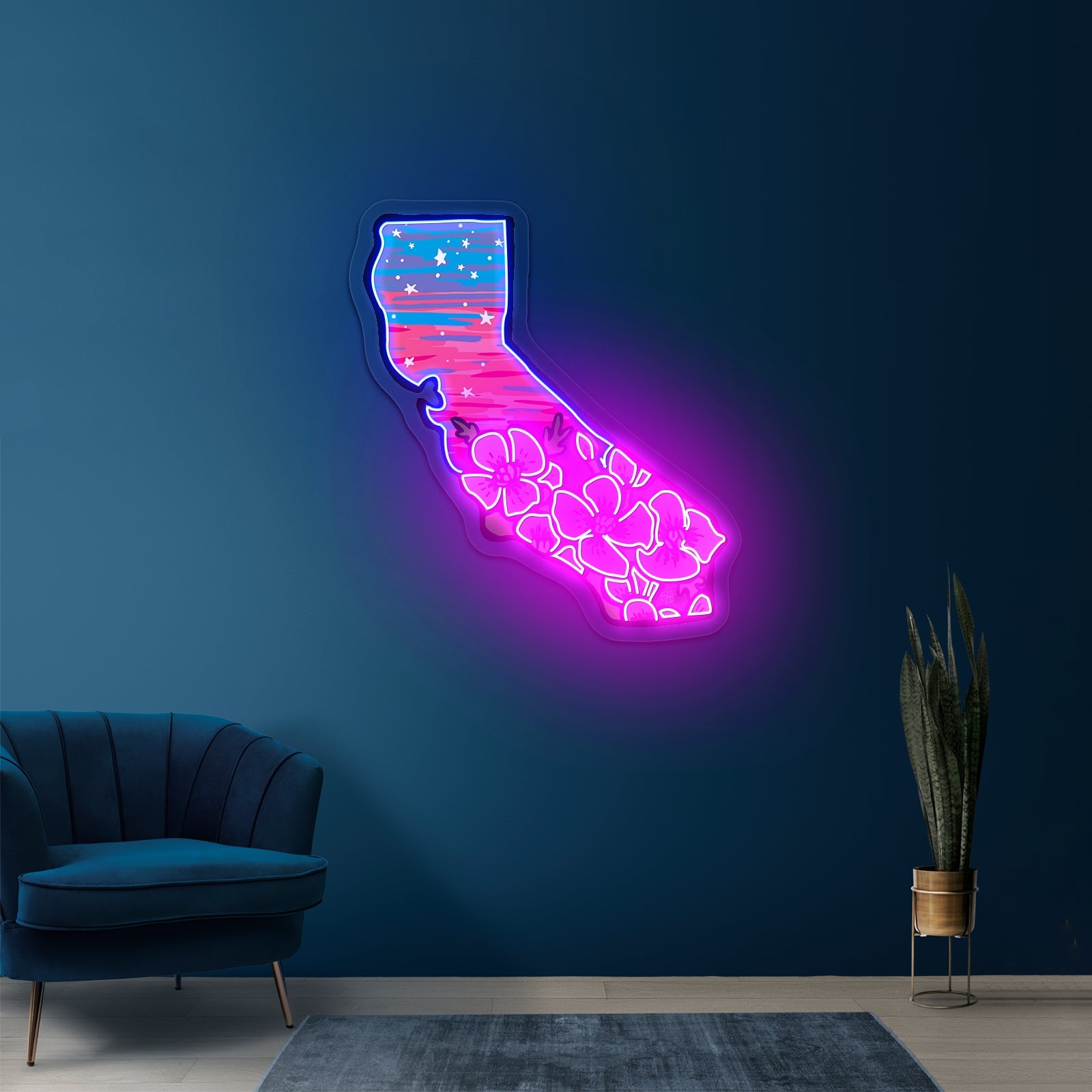 California Neon Signs Sunshine Flowers Led Lights - Shineneon