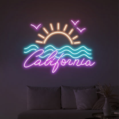 California Sunrise Led Neon Sign Wall Art | Shineneon
